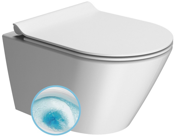 KUBE X závěsná WC mísa, GeniusFlush, 36x50cm, bílá dual-mat