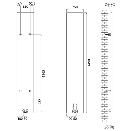 SMARTELLA otopné těleso 250x1490mm, bílá mat