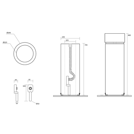 OKE keramický podstavec volně stojící pro umyvadlo 554001, bílá
