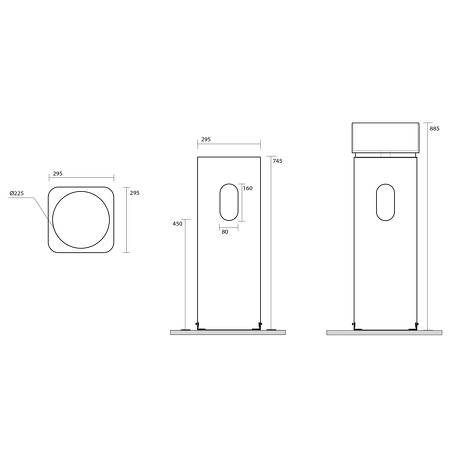 HAKO keramický podstavec ke stěně pro umyvadlo 554301, bílá