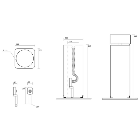 HAKO keramický podstavec volně stojící pro umyvadlo 554301, bílá