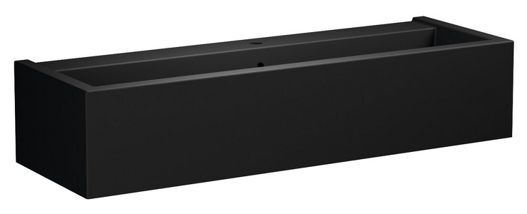 KANAAL keramické umyvadlo 120x40cm, černá mat