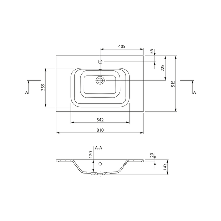 ARECA umyvadlo, litý mramor, 81x51,5cm, bílá