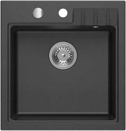 Granitový vestavný dřez mono, 50x52cm, černá