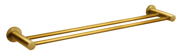 Dvojitý držák ručníků SMILE 600 mm, kartáčované zlato