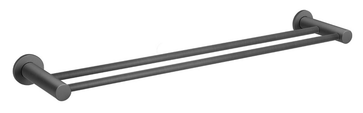 Dvojitý držák ručníků SMILE 600 mm, gun metal