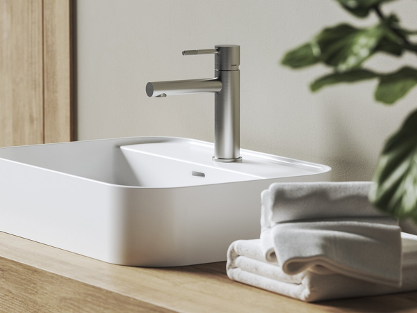 NX 014.30SSB Umyvadlová stojánková baterie 190 mm, bez výpusti, nerez kartáčovaná