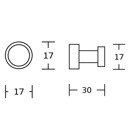 SAMBA háček 30mm, 1 ks, černá mat