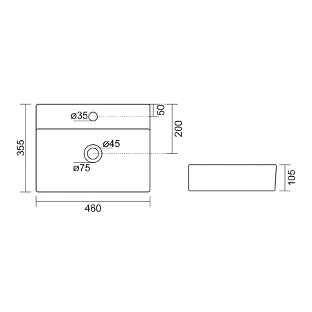 SOYO keramické umyvadlo 46x36cm, bílá