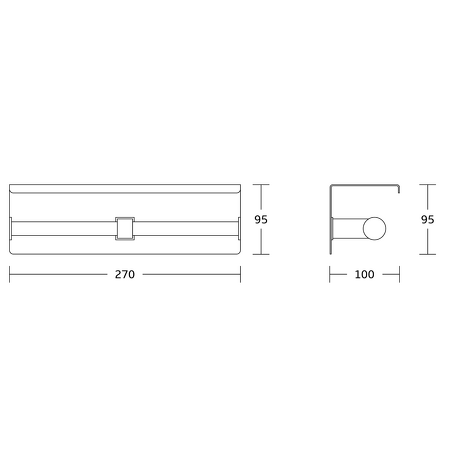 Dvojitý držák toaletního papíru s poličkou 30cm, chrom