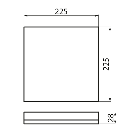 AZPO stropní LED svítidlo, 225x225mm, 12,3W, 3000/4000/6000K, IP54, bílá