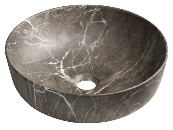 RONDEA keramické umyvadlo na desku Ø 41cm, breccia mramor