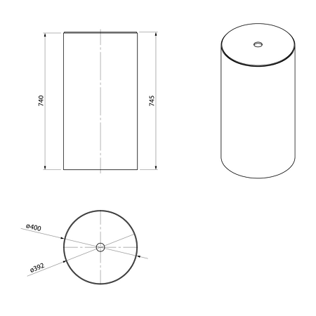 OASIS podstavec pod umyvadlo, LED difuzor, ø 400x745mm, carina