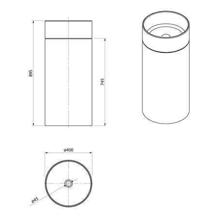 OASIS keramické umyvadlo volně stojící ø 40x89cm, agila