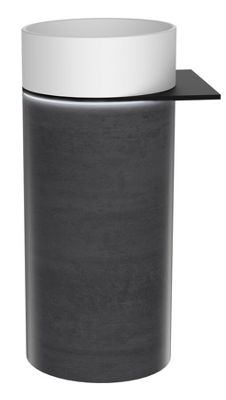 OASIS keramické umyvadlo volně stojící 40x89x48cm, police ke stěně, bílá/beton infinity