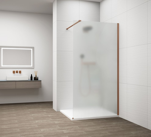 ESCA COPPER MATT jednodílná sprchová zástěna k instalaci ke stěně, matné sklo, 1400 mm
