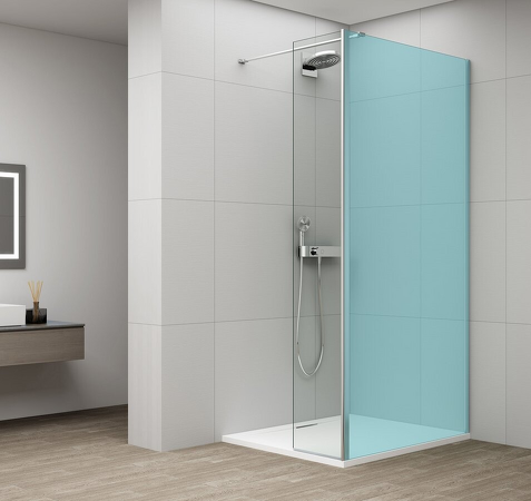 ESCA otočný panel k instalaci na fixní sklo, 600mm, chrom
