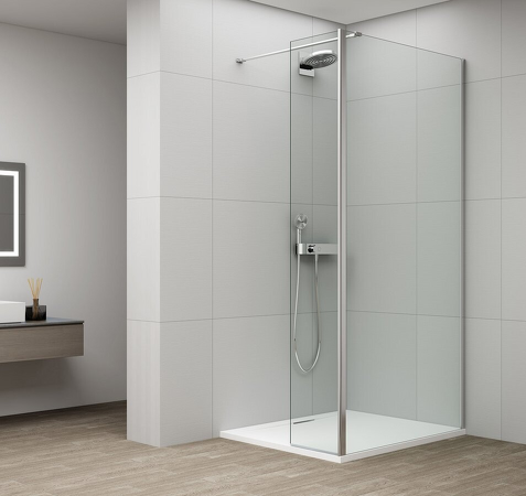ESCA CHROME sprchová zástěna, fixní sklo 700 mm, otočný panel 300 mm