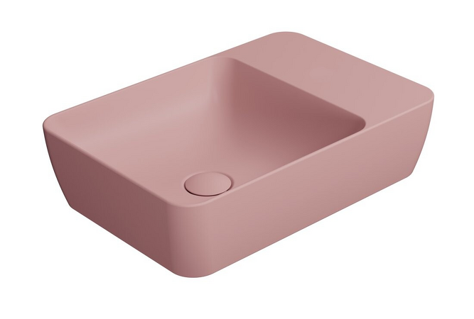 MODO keramické umyvadlo na desku 50x35cm, bez otvoru, blush mat