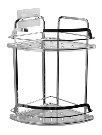 KIM dvojitá rohová polička do sprchy, 205x325x205mm, chrom