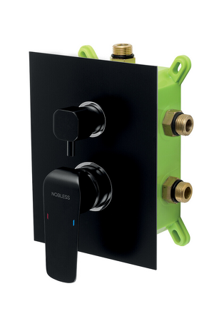 Podomítková baterie s boxem 3 vývody, TINA, černá