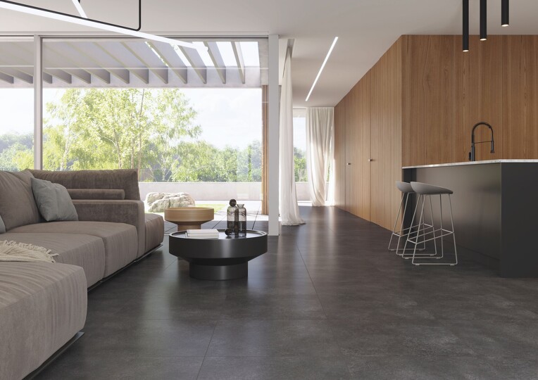 Abetone,  dlaždice slinutá,  tmavě šedá,  60x60cm