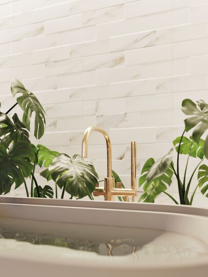 Cava, obkládačka, 40x120 cm, bílá